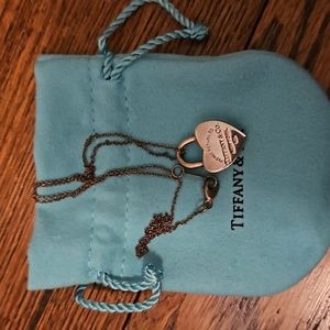 Tiffany heart lock charm necklace